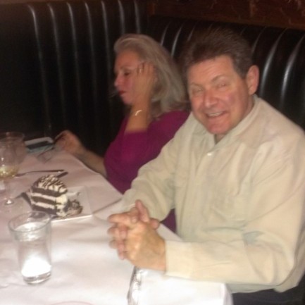 Brian and his wife at dinner
